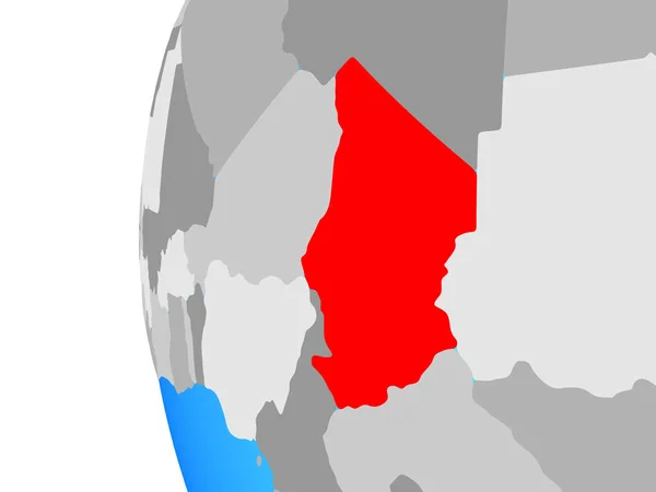 Tchad Blå Politiska Jordglob Illustration — Stockfoto