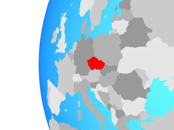 Česká Republika Modré Politické Globe Obrázek — Stock fotografie