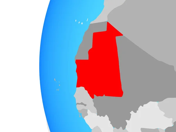 Mauritania Mundo Político Azul Ilustración — Foto de Stock