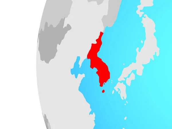 Korea Modré Politické Globe Obrázek — Stock fotografie