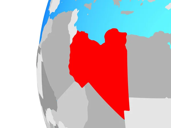 Лівія Синій Політичних Земної Кулі Ілюстрація — стокове фото