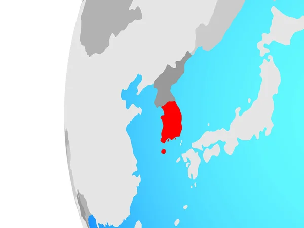 Південна Корея Синій Політичних Земної Кулі Ілюстрація — стокове фото