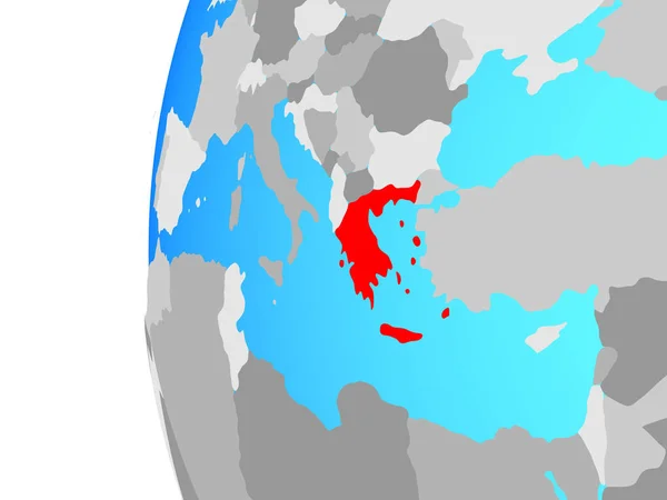Griekenland Blauwe Politieke Wereldbol Illustratie — Stockfoto