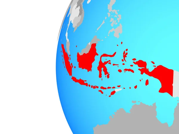 Indonesië Blauwe Politieke Wereldbol Illustratie — Stockfoto