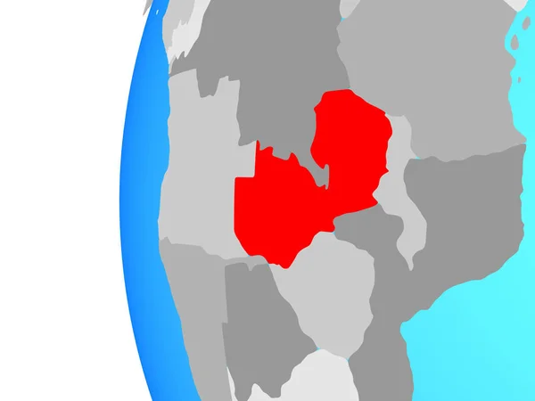 Замбія Синій Політичних Земної Кулі Ілюстрація — стокове фото