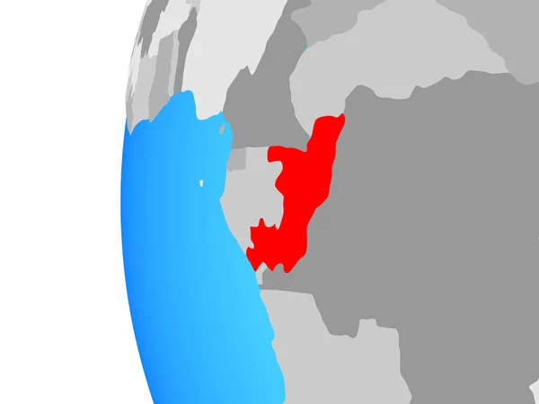 Конго Синій Політичних Земної Кулі Ілюстрація — стокове фото