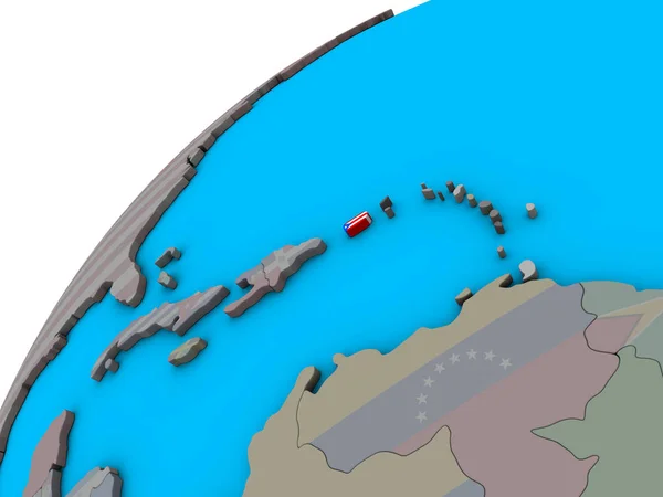 波多黎各与国旗在3D 地球上 — 图库照片