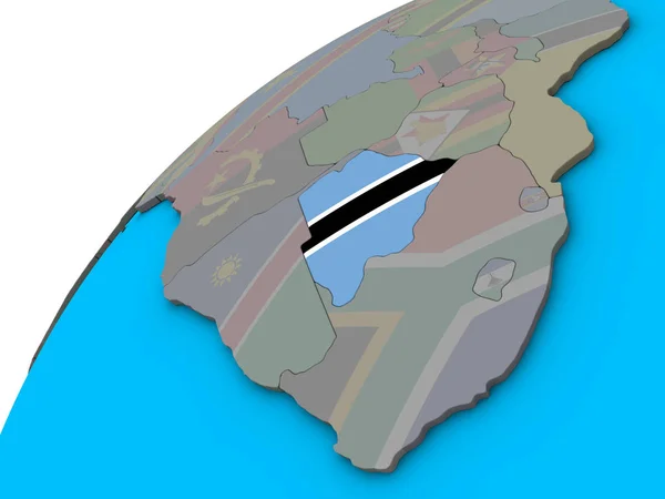 Botswana Avec Drapeau National Sur Globe Illustration — Photo