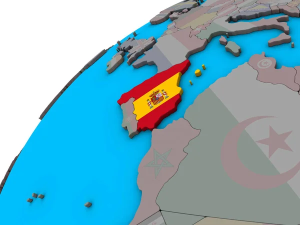 Spanien Med Flagga Klot Illustration — Stockfoto