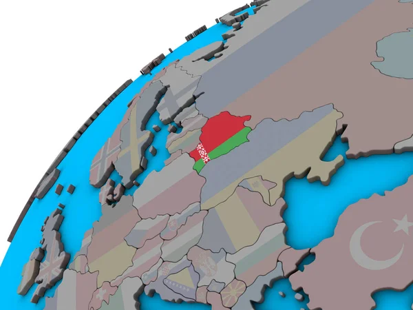 Belarus National Flag Globe Illustration — Stock Photo, Image