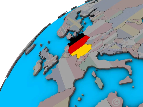 Allemagne Avec Drapeau National Sur Globe Illustration — Photo