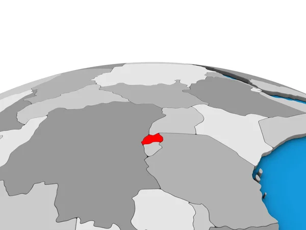 Ruanda Auf Dem Politischen Globus Illustration — Stockfoto