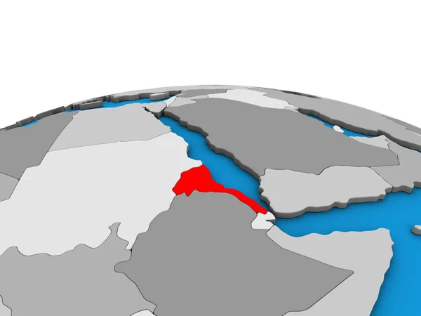 Eritrea Sul Globo Politico Illustrazione — Foto Stock