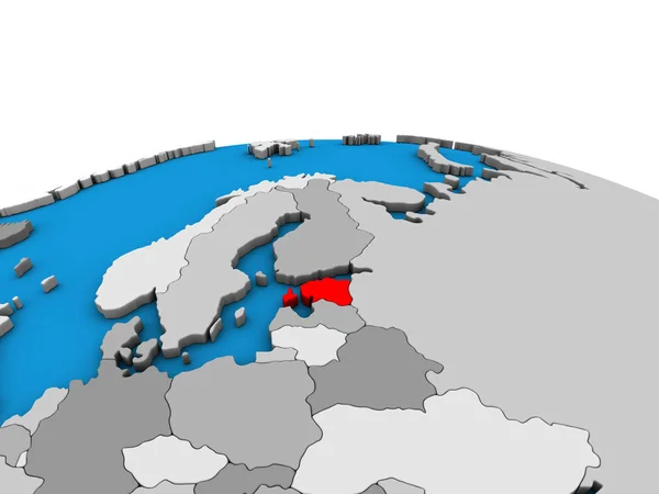 Estonya Siyasi Dünya Üzerinde Çizim — Stok fotoğraf