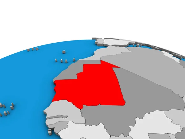 Mauritania Sul Globo Politico Illustrazione — Foto Stock