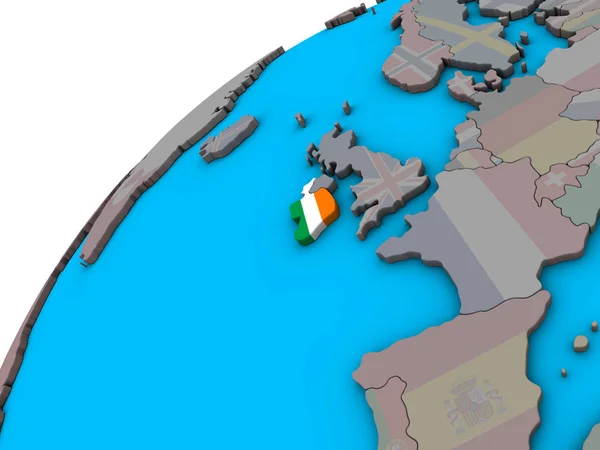 Irland Med Flagga Klot Illustration — Stockfoto