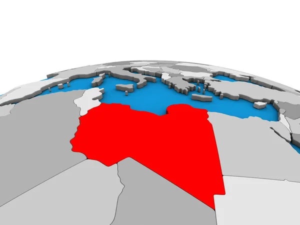 Libya Siyasi Dünya Üzerinde Çizim — Stok fotoğraf