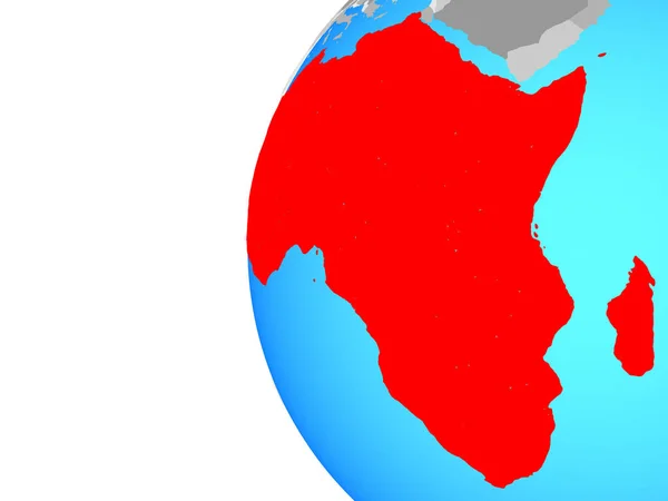 Afrika Kék Politikai Földgömb Illusztráció — Stock Fotó