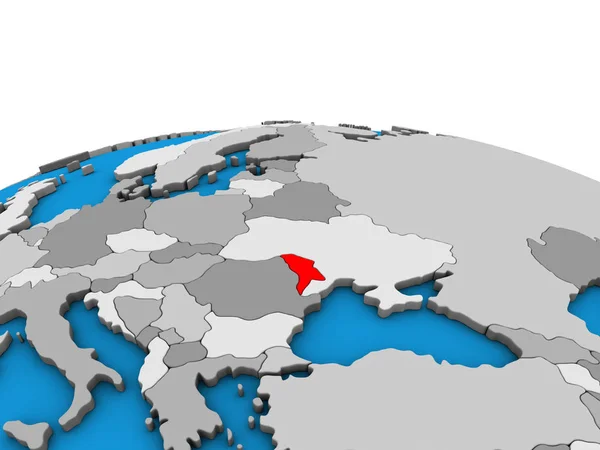 Moldova Siyasi Dünya Üzerinde Çizim — Stok fotoğraf