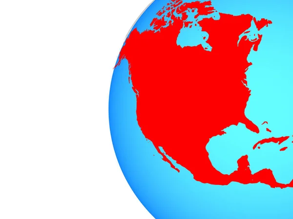 Severní Amerika Modré Politické Globe Obrázek — Stock fotografie