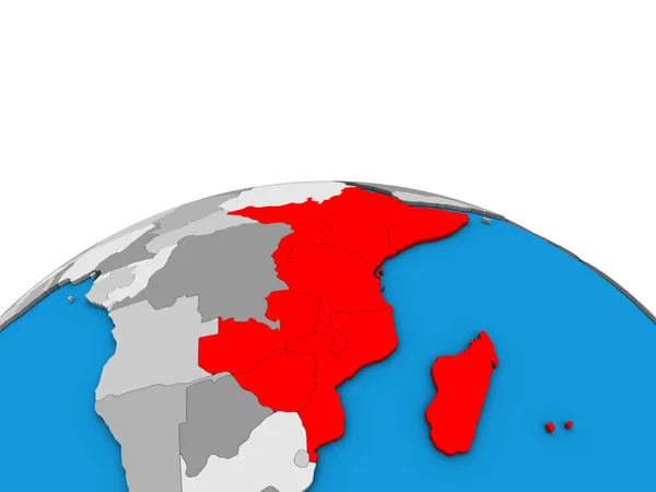 East Africa Political Globe Illustration — Stock Photo, Image