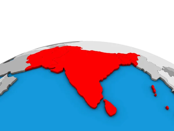 Южная Азия Политическом Глобусе Иллюстрация — стоковое фото
