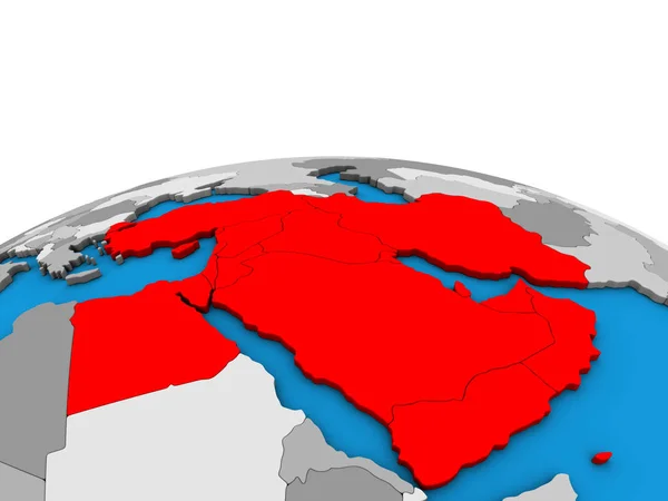 Globus Polityczny Bliskim Wschodzie Ilustracja — Zdjęcie stockowe