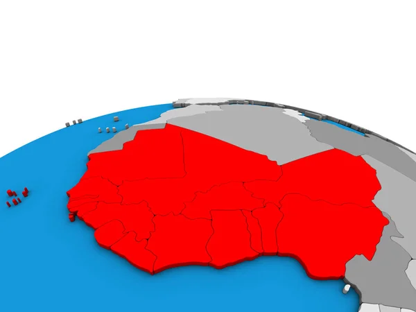 西非的政治3D — 图库照片