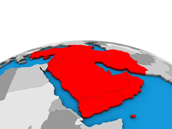 Asia Occidentale Sul Globo Politico Illustrazione — Foto Stock