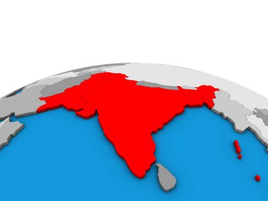 İngilizler Hindistan siyasi 3d dünya üzerinde. 3D çizim.