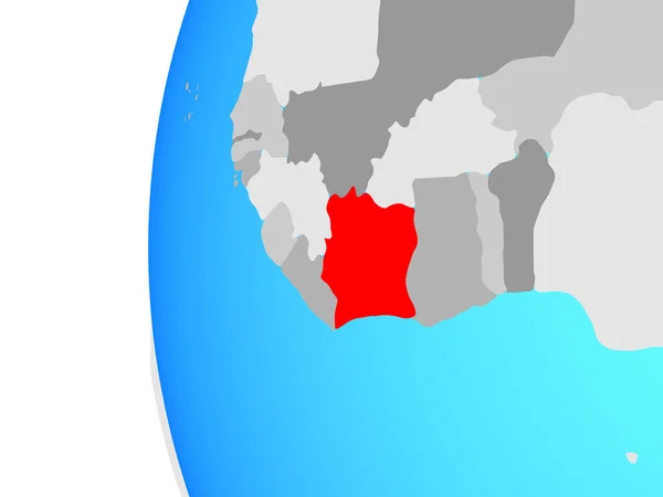 Elfenbeinküste Auf Blauem Politischen Globus Illustration — Stockfoto