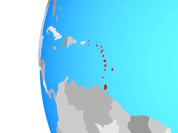 Caribbean Blauwe Politieke Wereldbol Illustratie — Stockfoto