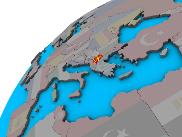 Macedónia Com Bandeira Nacional Globo Ilustração — Fotografia de Stock
