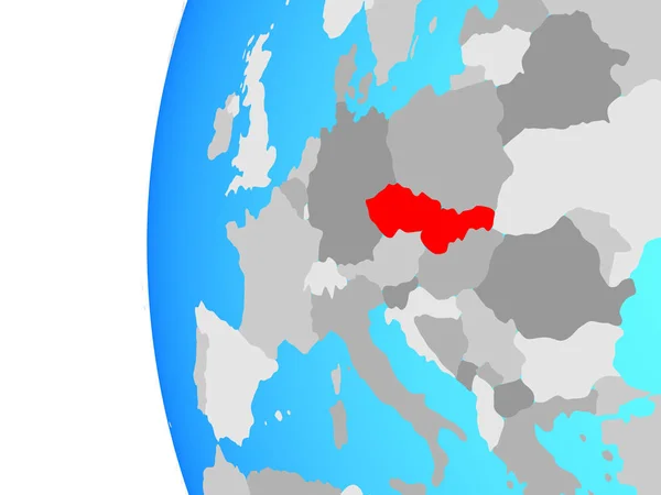 Československo Modré Politické Globe Obrázek — Stock fotografie