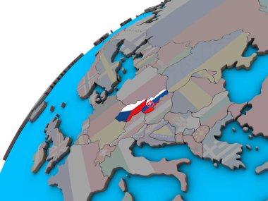 Eski Çekoslovakya 3d dünya Ulusal bayrakları ile. 3D çizim.
