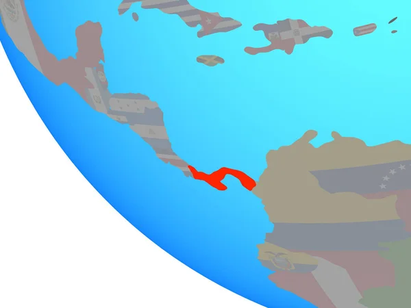 Panama Avec Drapeau National Sur Simple Globe Illustration — Photo
