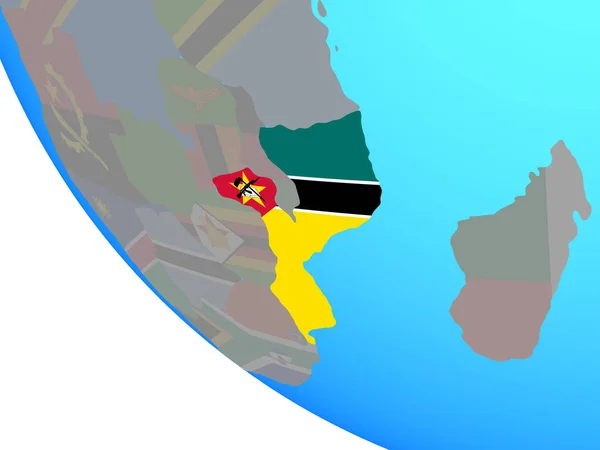 간단한 세계에 국기와 모잠비크입니다 일러스트 — 스톡 사진