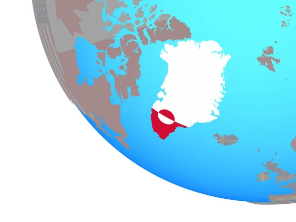 Greenland Dengan Bendera Nasional Globe Sederhana Ilustrasi — Stok Foto