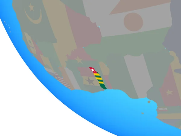 간단한 세계에 국기와 토고입니다 일러스트 — 스톡 사진