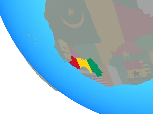 Guinea Con Bandiera Nazionale Semplice Globo Illustrazione — Foto Stock