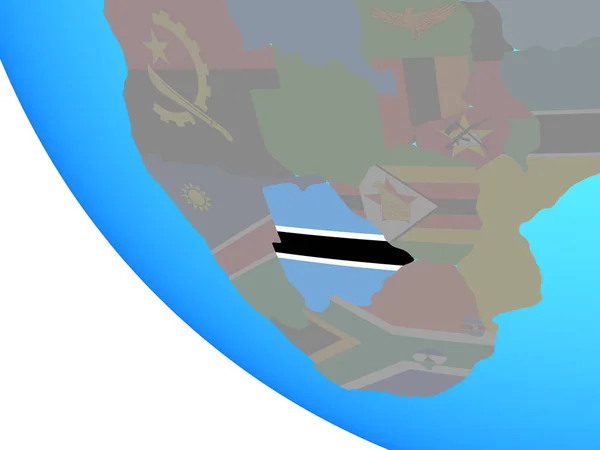 Μποτσουάνα Εθνική Σημαία Στον Απλό Κόσμο Απεικόνιση — Φωτογραφία Αρχείου