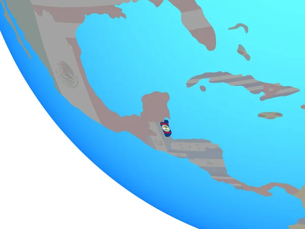 Belize National Flag Simple Globe Illustration — Stock Photo, Image