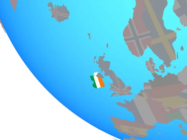 Irlanda Con Bandera Nacional Globo Sencillo Ilustración — Foto de Stock