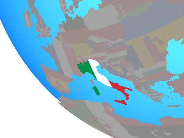 Ιταλία Ηπειρωτική Χώρα Εθνική Σημαία Στον Απλό Κόσμο Απεικόνιση — Φωτογραφία Αρχείου