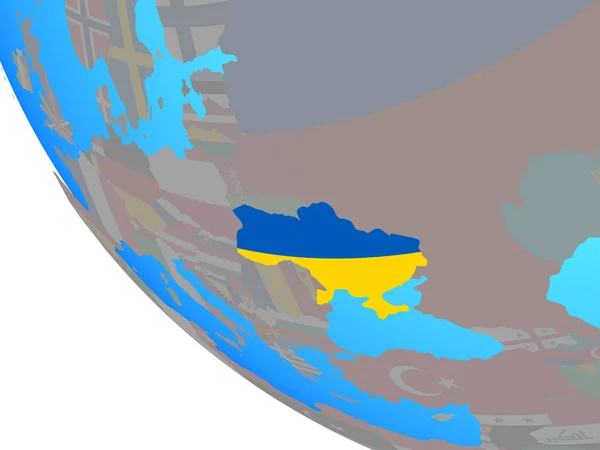 간단한 세계에 국기와 우크라이나입니다 일러스트 — 스톡 사진