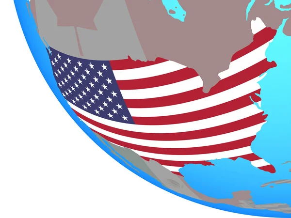 United States National Flag Simple Globe Illustration — Stock Photo, Image