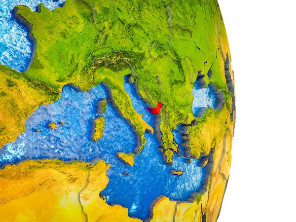 Чорногорія Моделі Землі Розділених Країнах Синій Океанів Ілюстрація — стокове фото