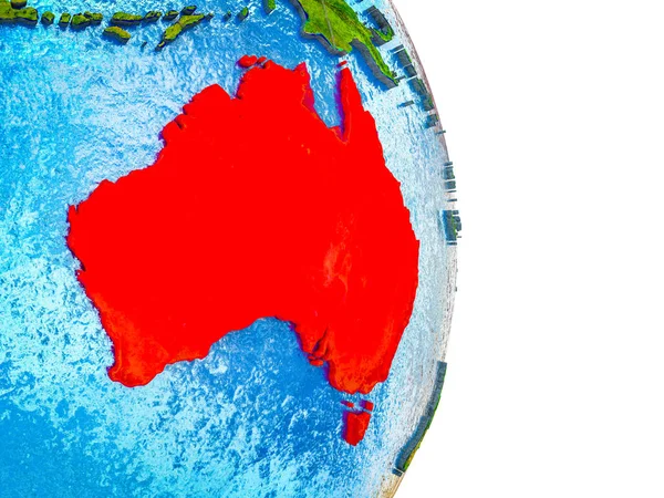 Австралія Моделі Землі Розділених Країнах Синій Океанів Ілюстрація — стокове фото