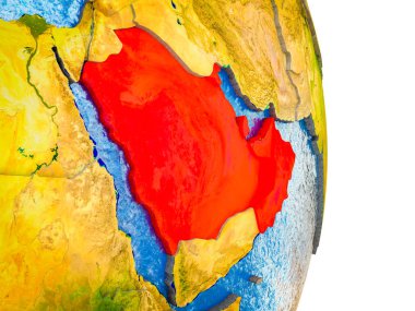 Earth 3d modeli bölünmüş ülkeler ve mavi okyanuslar Ccasg ülkeler. 3D çizim.