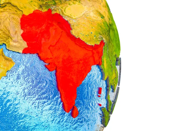 Saarc Tagállamok Osztott Országokkal Kék Óceánokat Föld Modell Illusztráció — Stock Fotó